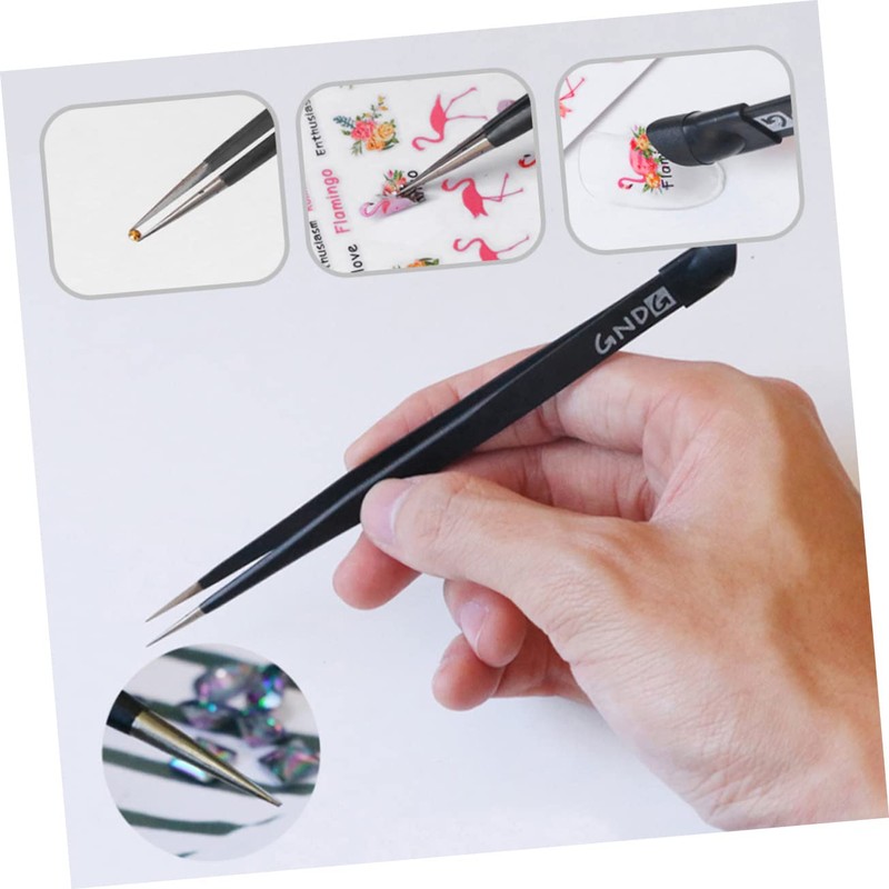 jojofuny Quality Material Nail Tweezers 3pcs Rhinestone Picker Tool for