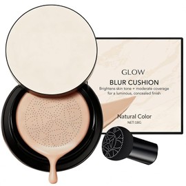 Base de Maquillaje en Cushion - Crema CC con Aplicador Hongo, Natural color                                                                           