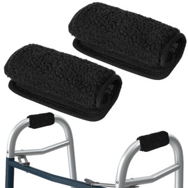 Bremorou 2 Pcs Crutch Pads Walker Handle Cushions Walker Wheel Covers Grip Covers Pads Padded Hand Grip Rolling Wheelchair Black Padded Hand For Folding Handle