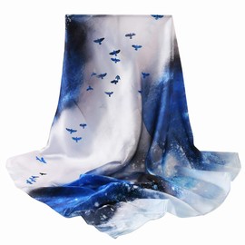 Silk Hair Scarfs for Women, vimate 35 Inch Square 100 Percent Silk Scarves for Head for Hair Lightweight