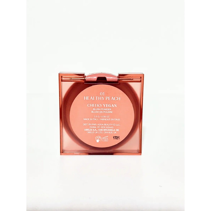 Rubor brillante de Huda Beauty, descarado, vegano y saludable, melocotón,