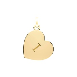 Beautiful 9ct (375) Gold Heart Letter/Initial Women's Pendant WJS35314LTI, Metal, No Gemstone