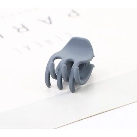 5Pcs Grey Mini Hair Claw Clips, Small Tiny Hair Clips Double Row Teeth for Thin Hair for Women and Girls