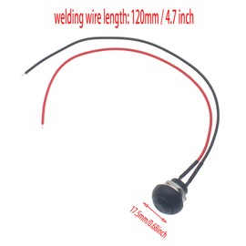 GWYAN 2 Pcs Black 12 mm Mounting Hole Mini Round Switch Momentary Push Button Switch 1/2" Pre-Wired Mounting Hole On/Off with Pre-soldered Wires for Car, Boat