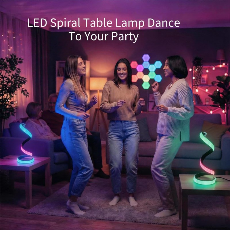 Modern RGB Spiral Table Lamp,Cool night lights,Portable USB Powered lamp