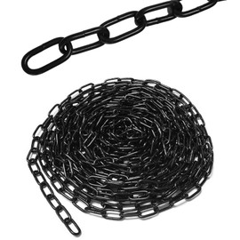10 m Steel Chain Made of Carbon Steel, Black 3 mm Steel Chain, Link Chain Sold by the Metre Made of Carbon Steel for Hanging Fences, Swing Chains, Clothes Drying Chains, Chain Hanging Chair, Lamp