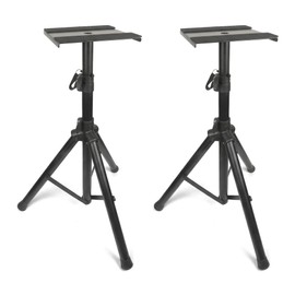 Heavy-Duty Studio Monitor Stands (Pair) - Adjustable Height 29" to 53" - 80lb Capacity Tripod Speaker Stands with Non-Slip Pads - Fits PA & Studio Monitors