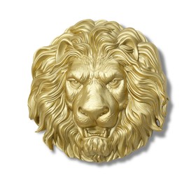 AMOIENSIS Lion Head Wall Art Sculpture for Man Office Bedroom Wall Decoration, 8 inch Vintage Accent Animal Head Wall Hanging Wall Mount Statue Resin 3D Wall Art Sculpture Gold