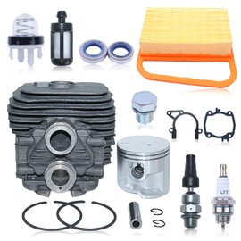 Atunee 4238 020 1202 Cylinder Piston Kit for Stihl TS410 TS420 Cut-Off Saw with Primer Bulb Spark Plug Decompression Valve Fuel Filter Oil Seals Gasket Set Replace 4238 020 1202 (50mm)