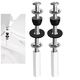 Universal Toilet Seat Bolts Kit, Heavy Duty Toilet Tank Bolts Replacement, Waterproof Stainless Steel Toilet Seat Screws and Rubber Washers Gaskets with Extra Long Nut (kuanshi4)