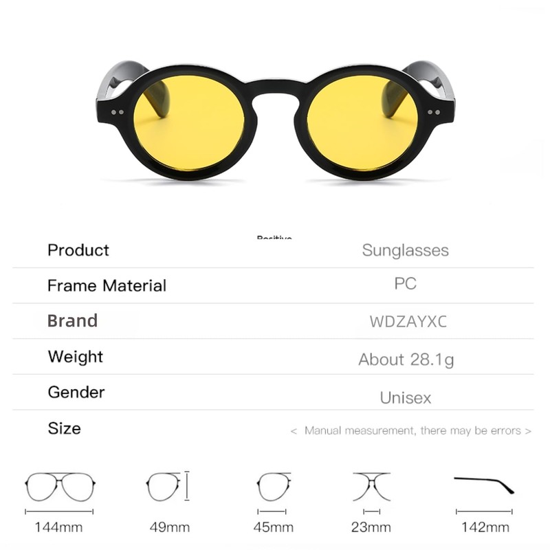 WDZAYXC Round Polarized Sunglasses with Thick Frame for Men and