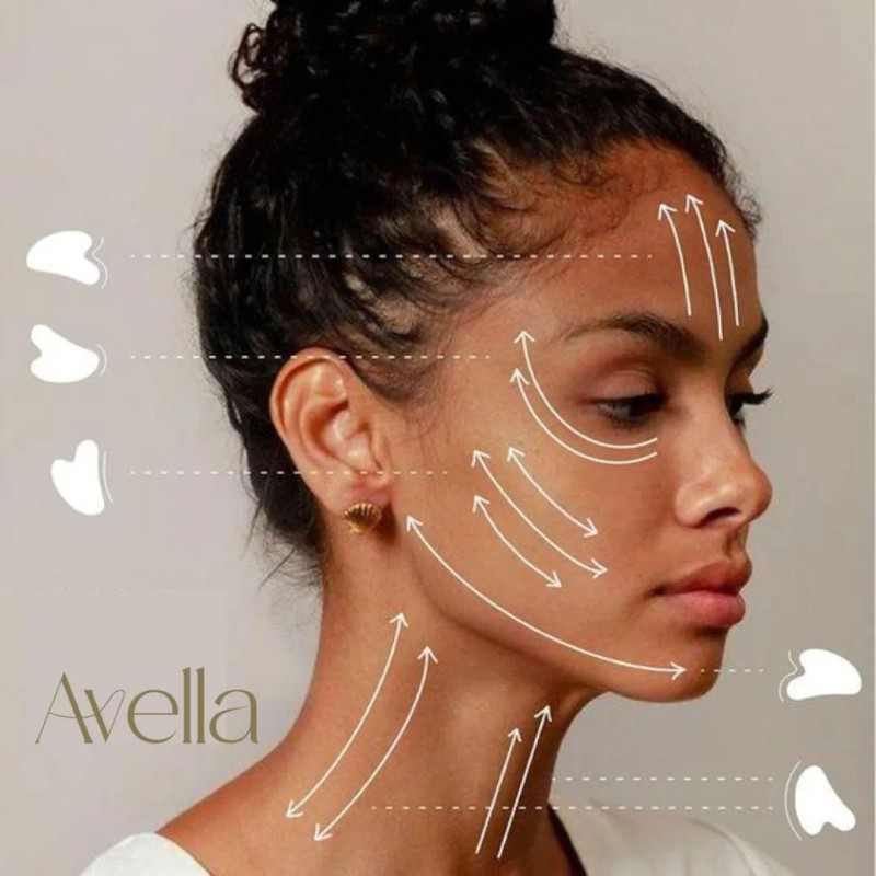 Guasha Cuarzo Rosa Masaje Facial Lifting Piedra Avella