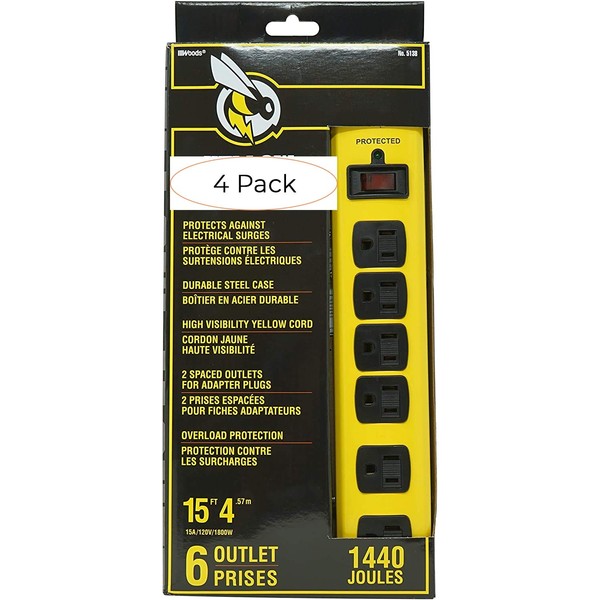Yellow Jacket 5138N 5138 Metal Surge Protector Strip with 6