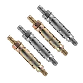 TERF® M10 X 100mm Projecting Bolts M10 X 100mm (M10:30P) Zinc or Zinc Yellow Passivated Steel Masonry Shield Anchor Bolt - Pack of 4