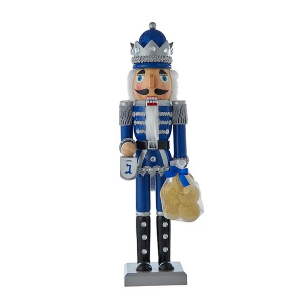 The Bridge Collection 15-Inch Hanukkah Nutcracker - Blue and Silver
