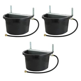 Little Giant FW16MTLBLACK 4 Gallon Capacity Automatic Float Controlled Waterer Animal Horse & Cattle Livestock Water Trough, Black (3 Pack)