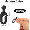 Yeanifeana Plastic Hooks for Gazebo Curtains, Mosquito Netting Black Plastic