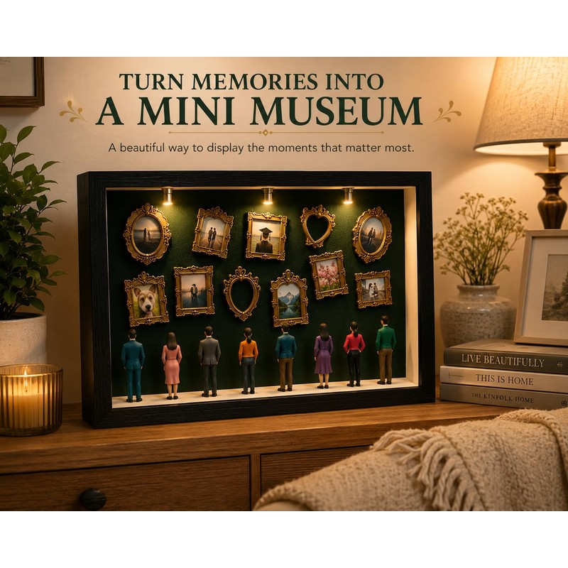 DIY Mini Museum Kit, Lighted Museum of Us Shadow Box