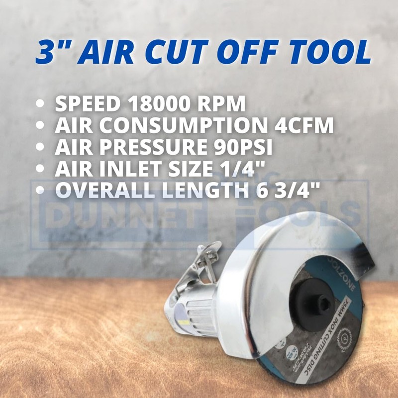 Dunnet Tools 3 Inch Air Cut Off Tool Air Grinder