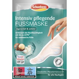 Schaebens Intensive Nourishing Foot Mask (2 Socks for 1 Application) Regenerates & Protects with Shea Butter, Macada Nut Oil for All Skin Types