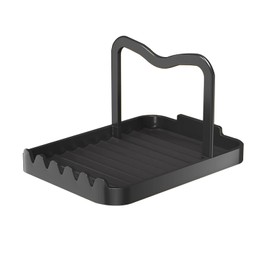 LVYKING Black Pot Lid Countertop Utensil Rack For Spoons, Spatulas, and Draining Trays, Designed for Kitchen Organization,1PCS