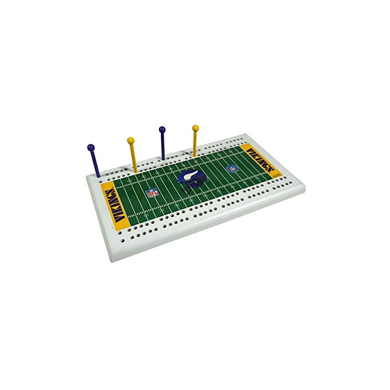 Rico Minnesota Football Vikings 2-Track Wooden Field Cribbage Board