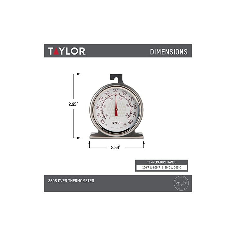 Taylor - Termómetro para horno de cocina de 2.5 pulgadas,
