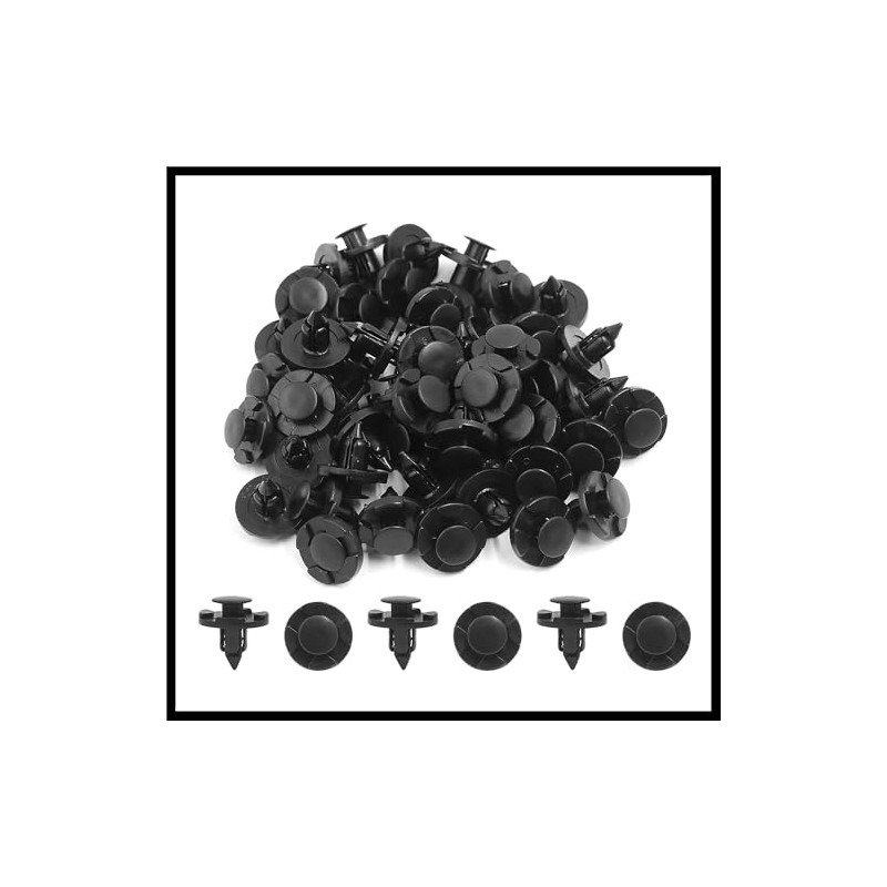 Hihaha 50 Pcs 8mm Plastic Push Type Rivet Retainer Fastener