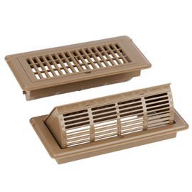 2-in-1 Vent Deflector & Floor Vent Covers, Floor Register 4x10, 2 Pack Adjustable Heat Air Vent Deflectors, Vent Covers for Home Floor, Office, Ceiling, Tool-Free Installation (Brown)