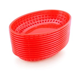 New Star Foodservice 44171 Fast Food Baskets, 9 1/4-Inch x 6-Inch Oval, Set of 36, Red