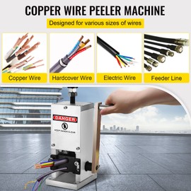 VEVOR Manual Wire Stripping Machine with Hand Crank Portable for Scrap Copper Recycling, 0.06" - 0.98"