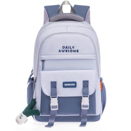 eaonitu Kawaii Backpack with Cute Pendant Accessories Aesthetic Casual Travel Backpack Unisex 20L (blue)