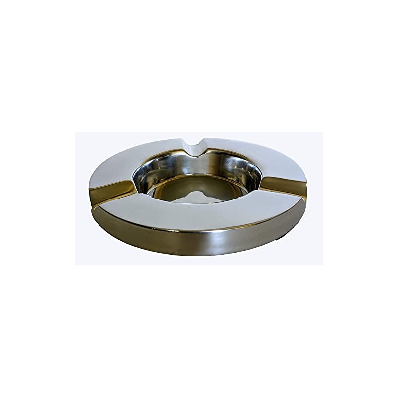 Aluminum Ashtray Premium Polished - Round For Smoking Cigars -
