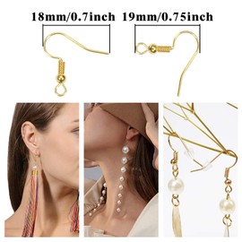 Earring Hooks,TOAOB 140pcs Hypoallergenic Earrings Hooks Plated Gold Ear Wires Fish Hook Ball Coil French Wire Hooks Jewelry Findings Parts for DIY Jewelry Making
