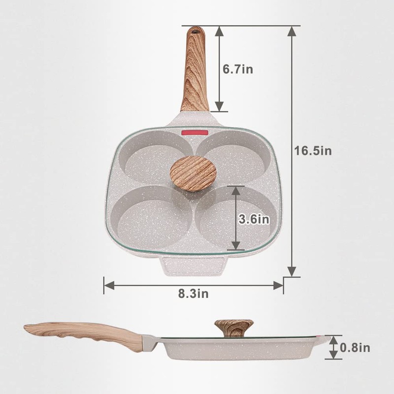 Bobikuke Egg Pan, Egg Frying Pan with Lid Nonstick 4
