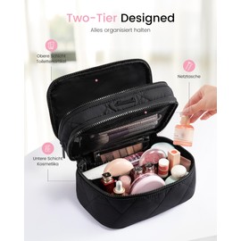 LOVEVOOK Hanging Toiletry Bag, Waterproof Toiletry Bag for Women, with Hooks, Large Wash Bag, Wash Bag, Cosmetic Bag, Cosmetic Case, Cosmetic Bag, black, M