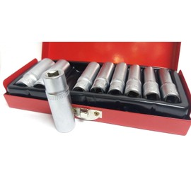 9 Piece Socket Set Long 1/4" Chrome Vanadium 5mm to 13mm