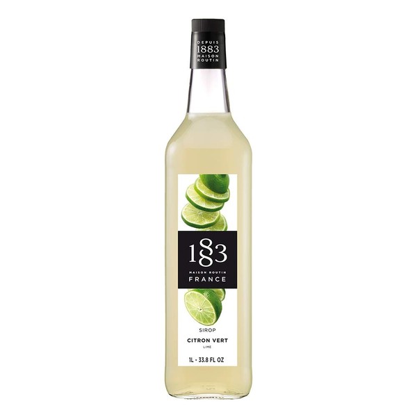 1883 Maison Routin - Lime Syrup - Made in France - Glass Bottle | 1 Liter (33.8 oz)