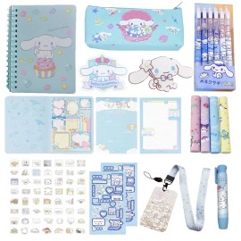 Sanrio 79 pcs Cinnamoroll Kawaii Stationery Set, Cute School Supplies, Back To School.