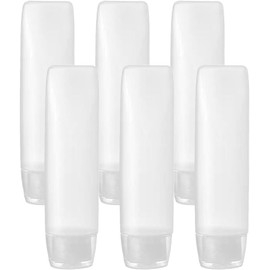 Clear Plastic Refillable Toothpaste Tubes, 6 Pack Empty Cosmetic Soft Bottles,Refillable Empty Toothpaste Bottle Tubes,Clear Plastic Cosmetic Soft Tube Bottles