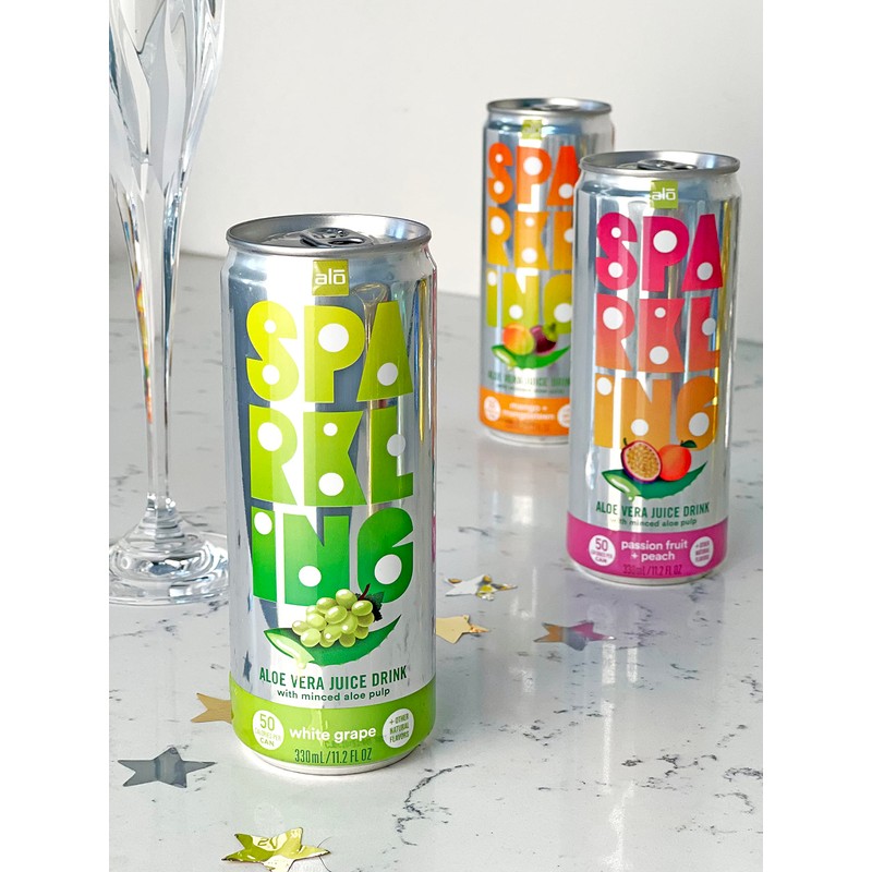 ALO Sparkling White Grape Carbonated Aloe Vera Juice Drink |