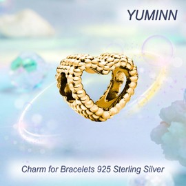 YUMINN - Abalorio de plata de ley 925 para pulseras y collares, para mujeres y madres, Plata, Circonita cúbica