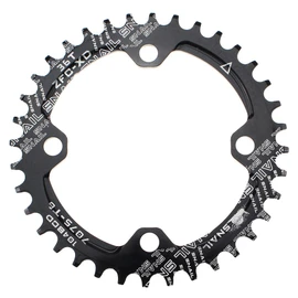 Chainring 36T 104BCD Mutte MTB Narrow Wide Chainring Single (Black, Aluminum Alloy)