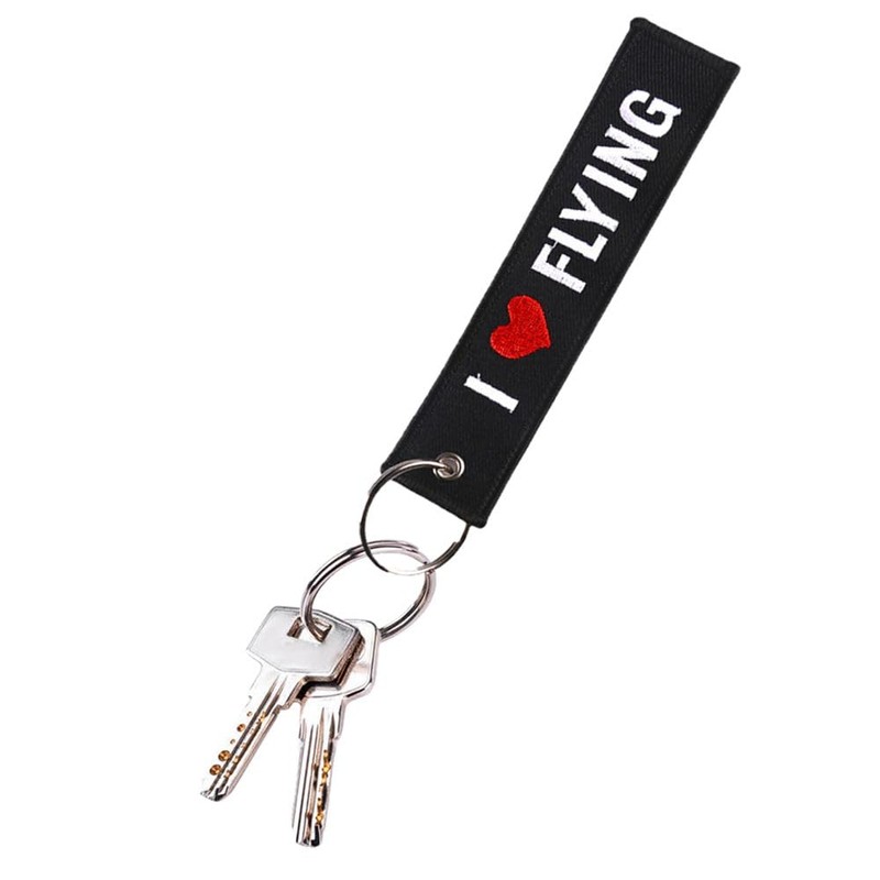 Cuiopbio Embroidery personality keychain (I LOVE FLYING)