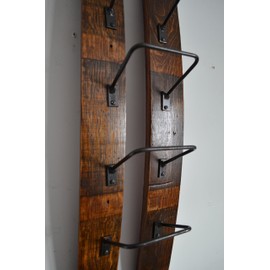 Wine Rack, 5 - Bottle Wine Stave wine rack with steel banding