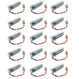 KANGLEUS 2400mAh ER6V/3.6V PLC Battery for M700 and M64 System and CNC Machine with Brown Plug Non-Rechargeable Lithium Battery (Pack of 15)