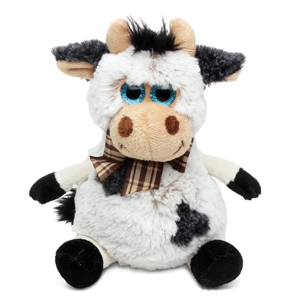 DolliBu Plush Cow Stuffed Animal - Soft Plush Huggable Big Eyes Cow, Adorable Playtime Ranch Cow Plush Toy, Cute Farm Life Cuddle Gift for Kids & Adults - 7 Inch