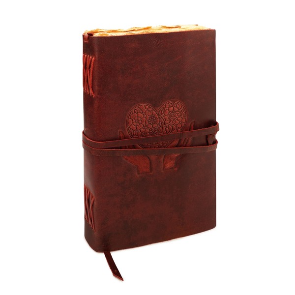 LUXEORIA Heart Journal for Women and Men, Handcrafted Leather Journal