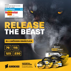 Anvil Carbide Wolf Diameter 230 mm - Multi Carbide Cutting Disc for Angle Grinder (Flex, Bosch uva) - Wood (with Nails), Plastic, Plastic, Plaster, Wood Cutting Disc, Universal Saw Blade, Speedcutter