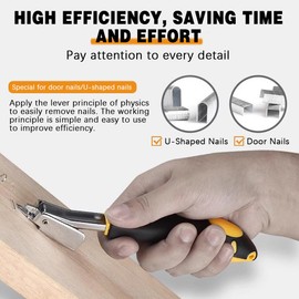 Uadme Staple Remover, Heavy Duty Upholstery Strength Staple Puller Tool with Rubber Handle, Ergonomic Staple Removers for Furniture, Flooring, Wooden Cases, Carpet & Photo Frames